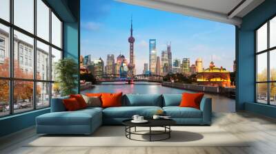 beautiful night in shanghai Wall mural