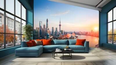 beautiful shanghai  in sunset Wall mural