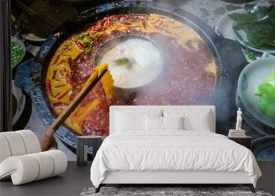 chengdu hot pot, sichuan chafing dish Wall mural