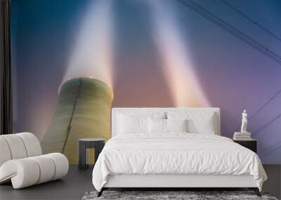 cooling towers at night Wall mural