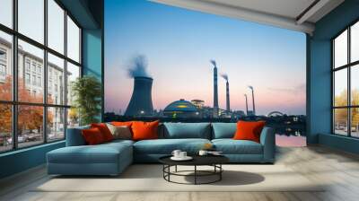 thermal power plant at dusk Wall mural