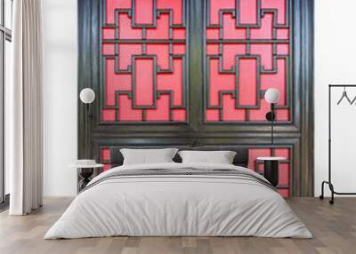 traditional chinese window isolated Wall mural