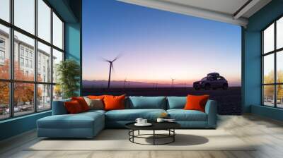 wind farm in sunset Wall mural