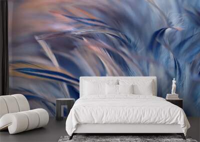 Blur Bird chickens feather texture for background, Fantasy, Abstract, soft color of art design. Wall mural