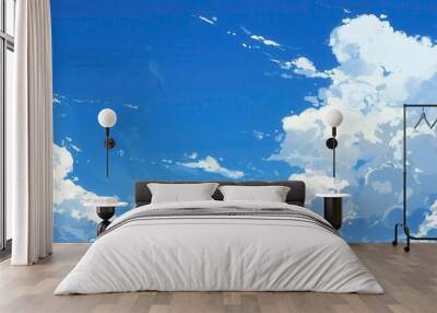 blue sky with clouds Wall mural