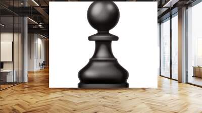 Chess figure, pawn black color. Tool fo game. 3d realistic vector illustration, isolated on white background. Wall mural