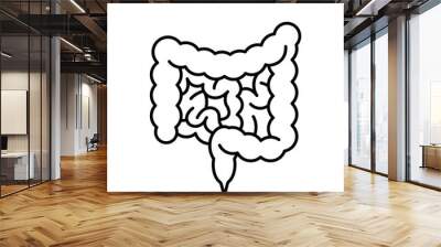 Intestines, linear icon. Digestive system, anatomy of human. Linear illustration, thin line, editable stroke. Infographic symbol. Wall mural