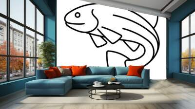 Trout, line icon. Linear illustration of fish. Fishing, cooking, freshwater fish. Outline vector, editable strokes Wall mural