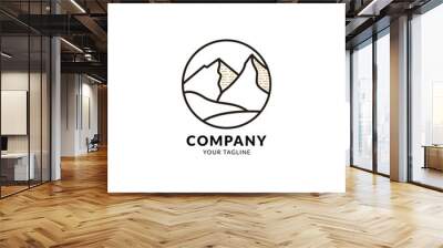 mountain logo line vector template. Wall mural