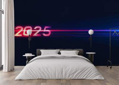 A futuristic design featuring the year 