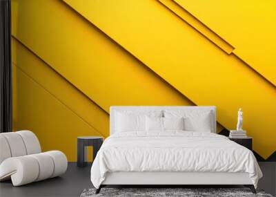 A bold minimalist yellow design with strong, solid color and clean lines, creating a striking and modern visual effect. Wall mural