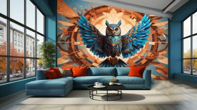 an image of an owl soaring illustration Wall mural