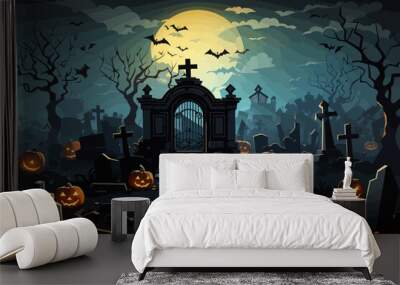 halloween dead cemetery Wall mural