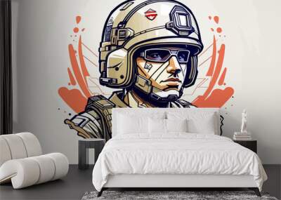 militar army aesthetic tattoo design Wall mural