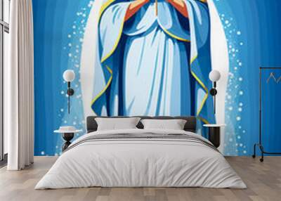 St Mary the Virgin mother jesus god illustration Wall mural