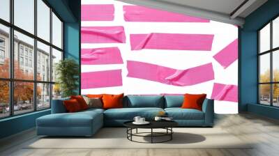 Pink adhesive sticky tapes set isolated on white background Wall mural