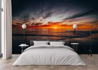 sunset on the beach Wall mural