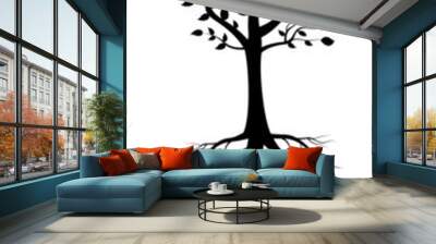 tree silhouette with roots Wall mural