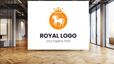 The royal horse logo is symbolic of chivalry and authority. Wall mural