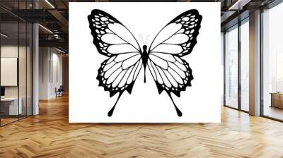 Black Butterfly Silhouette Illustration Wall mural