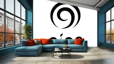 Black Symbol for Number 9 on a White Background - Icon 2 Wall mural