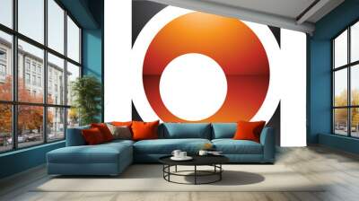 Orange and Black Glossy Square Letter O Icon Wall mural