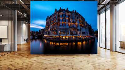 Amsterdam Canal Sunset Wall mural