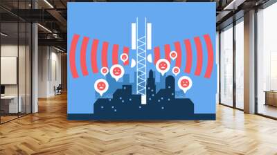 5g cellular data tower wave bad impact in city Wall mural