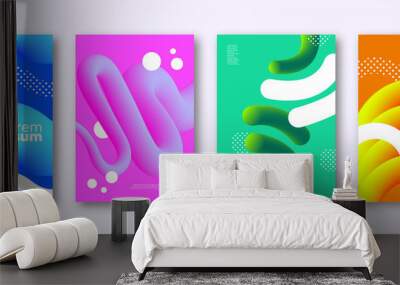 Abstract 3d colorful background template set Wall mural