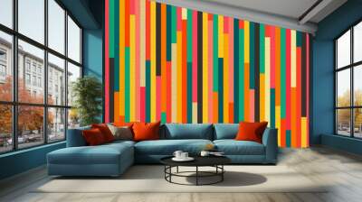 Abstract color vintage retro seamless pattern background Wall mural