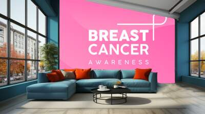 Breast Cancer Awareness pink web banner background Wall mural