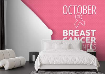 Breast cancer awareness poster woman silhouette Wall mural