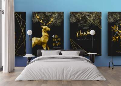 Christmas luxury gold greeting card collection Wall mural