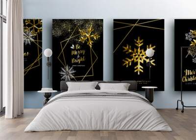 Christmas luxury gold greeting card collection Wall mural