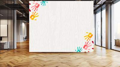 Colorful hand print paint background art Wall mural