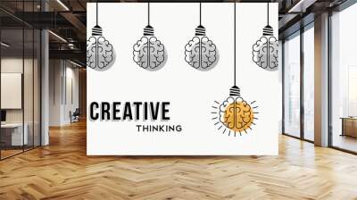 creative thinking concept design with human brains Wall mural