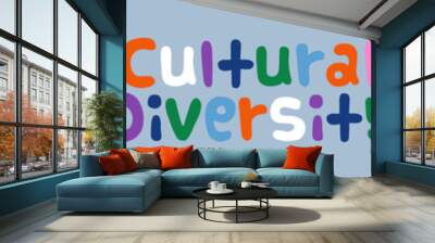 Cultural Diversity people friend round banner Wall mural