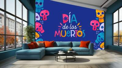 Day of the dead Mexican sugar skull Spanish card Wall mural