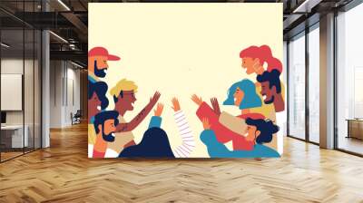 Diverse multi ethnic friend group of young people Wall mural