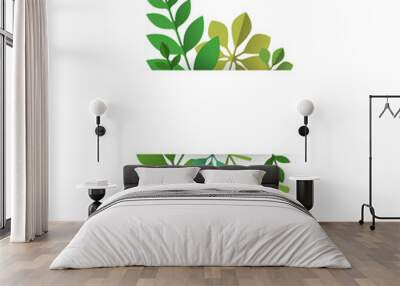 Empty card sign template with green summer leaves Wall mural