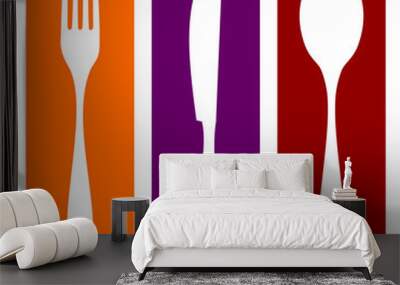 Fork, knife and spoon Wall mural