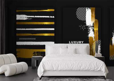 Gold and black luxury background design set Wall mural