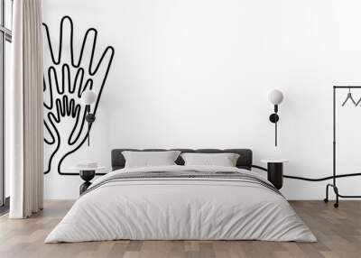 Hand tree web banner in single line style Wall mural