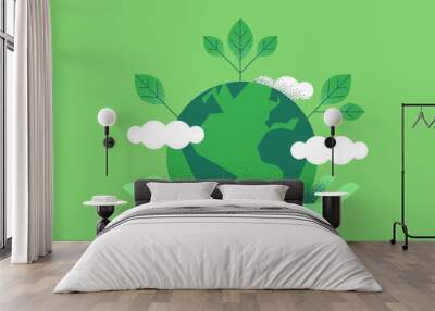 Hands holding planet earth for environment care Wall mural