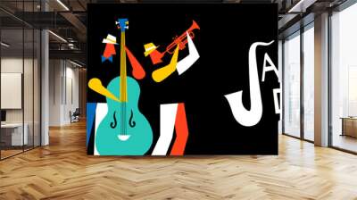 Jazz Day banner of music band in concert Wall mural