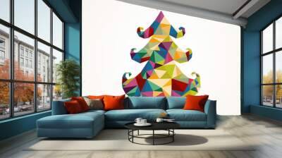 Merry Christmas and Happy New Year contemporary greeting card Wall mural