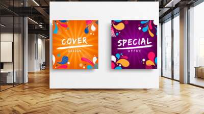 Sale and design background set with colorful art Wall mural