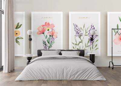 Watercolor flower art gift poster collection Wall mural