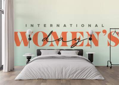 Women's Day thin banner tropical flower woman Wall mural