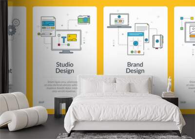 Design management, brand design and web design internet banner. Wall mural